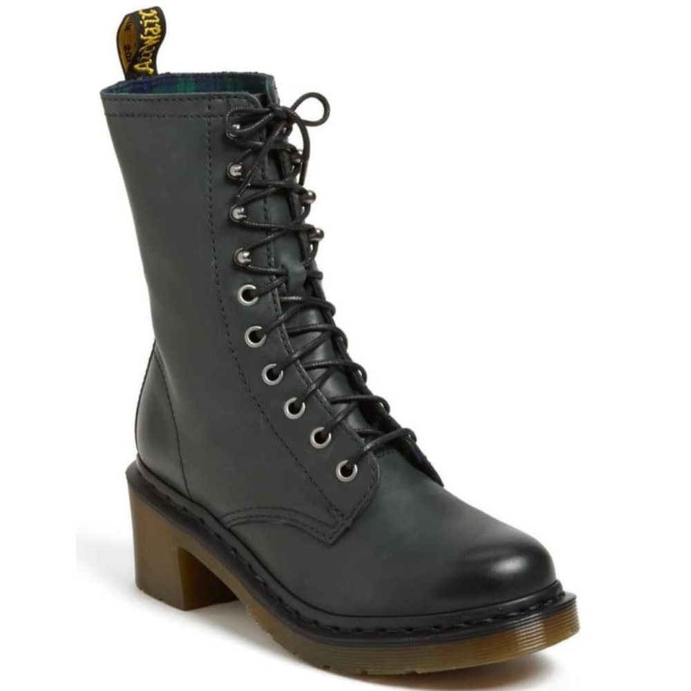 Dr. Martens Women's Black Lace-Up Chunky Heel Ankle Boots